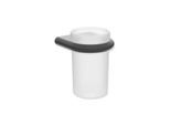 Hewi Serie 480 Glasbecher 480.04.00060DC mit Halter, pulverbeschichtet, schwarz matt