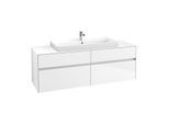 Villeroy & Boch Collaro Waschtischunterschrank C03100DH 160x54,8x50cm, Waschtisch mittig, Glossy White