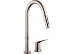 hansgrohe Axor Citterio Spültischarmatur 34822800 2 Loch, mit Ausziehbrause, Edelstahl-Optik