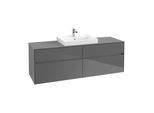 Villeroy & Boch Collaro Waschtischunterschrank C02500FP 160x54,8x50cm, Waschtisch mittig, Glossy Grey