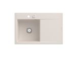Villeroy und Boch Subway Style 45 Flat Einbauspüle 334802KR links, mit Ablaufgarnitur, Excenterbetätigung, crema CeramicPlus, 78 x 51 cm