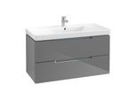 Villeroy & Boch Subway 2.0 Waschtisch-Unterschrank A69710FP 98,7x52x44,9cm, 2 Auszüge, Griff chrom, glossy grey