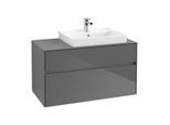Villeroy & Boch Collaro Waschtischunterschrank C01800FP 100x54,8x50cm, Waschtisch rechts, Glossy Grey