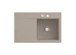 Villeroy und Boch Subway Style 45 Einbauspüle 334702AM rechts, mit Ablaufgarnitur, Excenterbetätigung, almond CeramicPlus, 78 x 51 cm