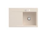 Villeroy und Boch Subway Style 45 Einbauspüle 334702FU rechts, mit Ablaufgarnitur, Excenterbetätigung, ivory CeramicPlus, 78 x 51 cm