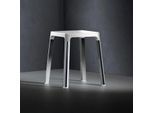 Keuco Axess Hocker 35082170051 Sitzfläche 338mm, Aluminium silber eloxiert/weiß