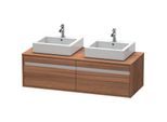 Duravit Ketho Waschtisch-Unterschrank KT6697B7979 140x55x42,6cm, für Aufsatzbecken, 2 Auszüge, Ausschnitt beidseitig, nussbaum natur