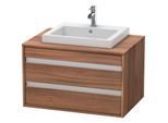 Duravit Ketho Waschtisch-Unterschrank KT675407979 80 x 55 cm, nussbaum natur, für Einbauwaschtisch mittig, 2 Schubkästen