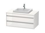 Duravit Ketho Waschtisch-Unterschrank KT675502222 100 x 55 cm, weiß hochglanz, für Einbauwaschtisch mittig, 2 Schubkästen