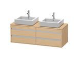Duravit Ketho Waschtisch-Unterschrank KT6657B3030 140x55x49,6cm, für Aufsatzbecken, 4 Schubkästen, Ausschnitt beidseitig, Eiche natur