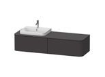 Duravit Happy D.2 Waschtisch-Unterschrank HP4944L8080 35,4 x 160 x 55 cm, 2 Auszüge, für Aufsatzbecken, links, graphit supermatt