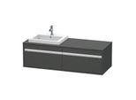 Duravit Ketho Waschtisch-Unterschrank KT6797L4949 140x55x42,6cm, Einbauwaschtische, 2 Auszüge, Ausschnitt links, graphit matt