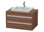 Duravit Ketho Waschtisch-Unterschrank KT675402121 80 x 55 cm, nussbaum dunkel, für Einbauwaschtisch mittig, 2 Schubkästen