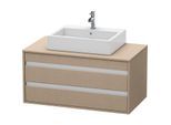 Duravit Ketho Waschtisch-Unterschrank KT665507575 100 x 42,6 x 55 cm, leinen, für Aufsatzbecken mittig, 2 Schubkästen