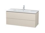 Duravit L-Cube Waschtisch-Unterschrank LC624309191 122 x 48,1 cm, taupe matt, 2 Schubkästen, wandhängend