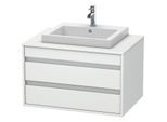 Duravit Ketho Waschtisch-Unterschrank KT675401818 80 x 55 cm, weiß matt, für Einbauwaschtisch mittig, 2 Schubkästen