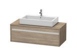 Duravit Ketho Waschtisch-Unterschrank KT669603535 120 x 55 cm, Eiche terra, für Aufsatzbecken mittig, 1 Auszug, wandhängend