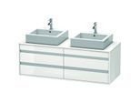 Duravit Ketho Waschtisch-Unterschrank KT6657B2222 140x55x49,6cm, für Aufsatzbecken, 4 Schubkästen, Ausschnitt beidseitig, weiß hochglanz