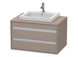 Duravit Ketho Waschtisch-Unterschrank KT675404343 80 x 55 cm, basalt matt, für Einbauwaschtisch mittig, 2 Schubkästen