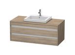 Duravit Ketho Waschtisch-Unterschrank KT675603535 120 x 55 cm, Eiche terra, für Einbauwaschtisch mittig, 2 Schubkästen