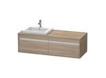 Duravit Ketho Waschtisch-Unterschrank KT6797L3535 140x55x42,6cm, Einbauwaschtische, 2 Auszüge, Ausschnitt links, Eiche terra
