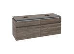 Villeroy und Boch Legato Waschtischunterschrank B66900RK 140x55x50cm, für 2 Waschtische, Stone Oak