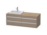 Duravit Ketho Waschtisch-Unterschrank KT6757L3535 140x55x49,6cm, für Einbauwaschtisch, 4 Schubkästen, Ausschnitt links, Eiche terra