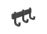 Hewi Serie 480 Hakenleiste 480.90.00260DC mit 3 Haken, pulverbeschichtet, schwarz matt