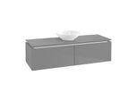Villeroy & Boch Legato Waschtischunterschrank B611L0FP 140x38x50cm, mit LED-Beleuchtung, Glossy Grey