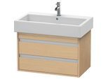Duravit Ketho Waschtisch-Unterschrank KT663703030 75 x 44 cm, Eiche natur, 2 Schubkästen, wandhängend