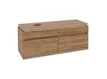 Villeroy und Boch Legato Waschtischunterschrank B61400RH 140x55x50cm, Waschtisch links, Kansas Oak