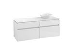 Villeroy & Boch Legato Waschtischunterschrank B616L0DH 140x55x50cm, mit LED-Beleuchtung, Glossy White