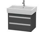 Duravit Ketho Waschtisch-Unterschrank KT662404949 65 x 44 cm, graphit matt, 2 Schubkästen, wandhängend
