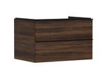 hansgrohe Xelu Q Waschtischunterschrank 54077670 780x485x550mm, 2 Schubkästen, Nussbaum dunkel, mattschwarz
