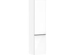 hansgrohe Xelu Q Hochschrank 54139670 370x400x1650mm, Türanschlag rechts, weiß hochglanz, mattschwarz