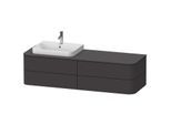 Duravit Happy D.2 Waschtisch-Unterschrank HP4963L8080 40,8 x 160 x 55 cm, 4 Schubkästen, für Möbelwaschtisch, links, graphit supermatt