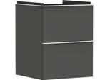 hansgrohe Xelu Q Waschtischunterschrank 54020700 480x605x475mm, für Handwaschbecken, 2 Schubladen, diamantgrau matt, mattweiß