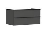hansgrohe Xelu Q Waschtischunterschrank 54079670 980x485x550mm, 2 Schubkästen, diamantgrau matt, mattschwarz