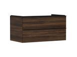 hansgrohe Xelu Q Waschtischunterschrank 54081670 980x485x550mm, 2 Schubkästen, Nussbaum dunkel, mattschwarz