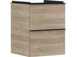 hansgrohe Xelu Q Waschtischunterschrank 54021670 480x605x475mm, für Handwaschbecken, 2 Schubladen, Eiche Natur, mattschwarz