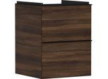 hansgrohe Xelu Q Waschtischunterschrank 54022670 480x605x475mm, für Handwaschbecken, 2 Schubladen, Nussbaum dunkel, mattschwarz