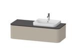 Duravit Happy D.2 Plus Waschtisch-Unterschrank HP4942R6060 130x55cm, 1 Auszug, für Aufsatzbecken, Becken rechts, taupe seidenmatt
