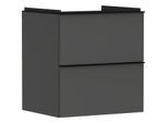 hansgrohe Xelu Q Waschtischunterschrank 54024670 580x605x475mm, 2 Schubladen, diamantgrau matt, mattschwarz