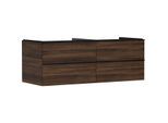 hansgrohe Xelu Q Waschtischunterschrank 54089670 1360x485x550mm, 4 Schubkästen, Nussbaum dunkel, mattschwarz