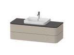 Duravit Happy D.2 Waschtisch-Unterschrank HP496206060 40,8 x 130 x 55 cm, 2 Schubkästen, für Möbelwaschtisch, taupe seidenmatt