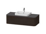 Duravit Happy D.2 Waschtisch-Unterschrank HP4942M6969 35,4 x 130 x 55 cm, 1 Auszug, für Aufsatzbecken, mitte, nussbaum gebürstet