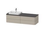 Duravit Happy D.2 Waschtisch-Unterschrank HP4973L6060 40,8 x 160 x 55 cm, 4 Schubkästen, für Aufsatzbecken, links, taupe seidenmatt
