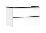 hansgrohe Xelu Q Waschtischunterschrank 54031670 980x605x475mm, 2 Schubladen, weiß hochglanz, mattschwarz