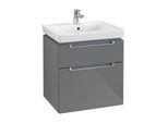 Villeroy & Boch Subway 2.0 Waschtisch-Unterschrank A90900FP 58,7x59x45,4cm, 2 Auszüge, Griff silbermatt, glossy grey