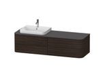 Duravit Happy D.2 Waschtisch-Unterschrank HP4963L6969 40,8 x 160 x 55 cm, 4 Schubkästen, für Möbelwaschtisch, links, nussbaum gebürstet